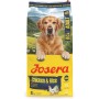 Gelber Beutel Josera Hunde-Trockenfutter Adult Huhn & Reis 12,5 kg mit Golden Retriever, großer Krokette und Omega 3.