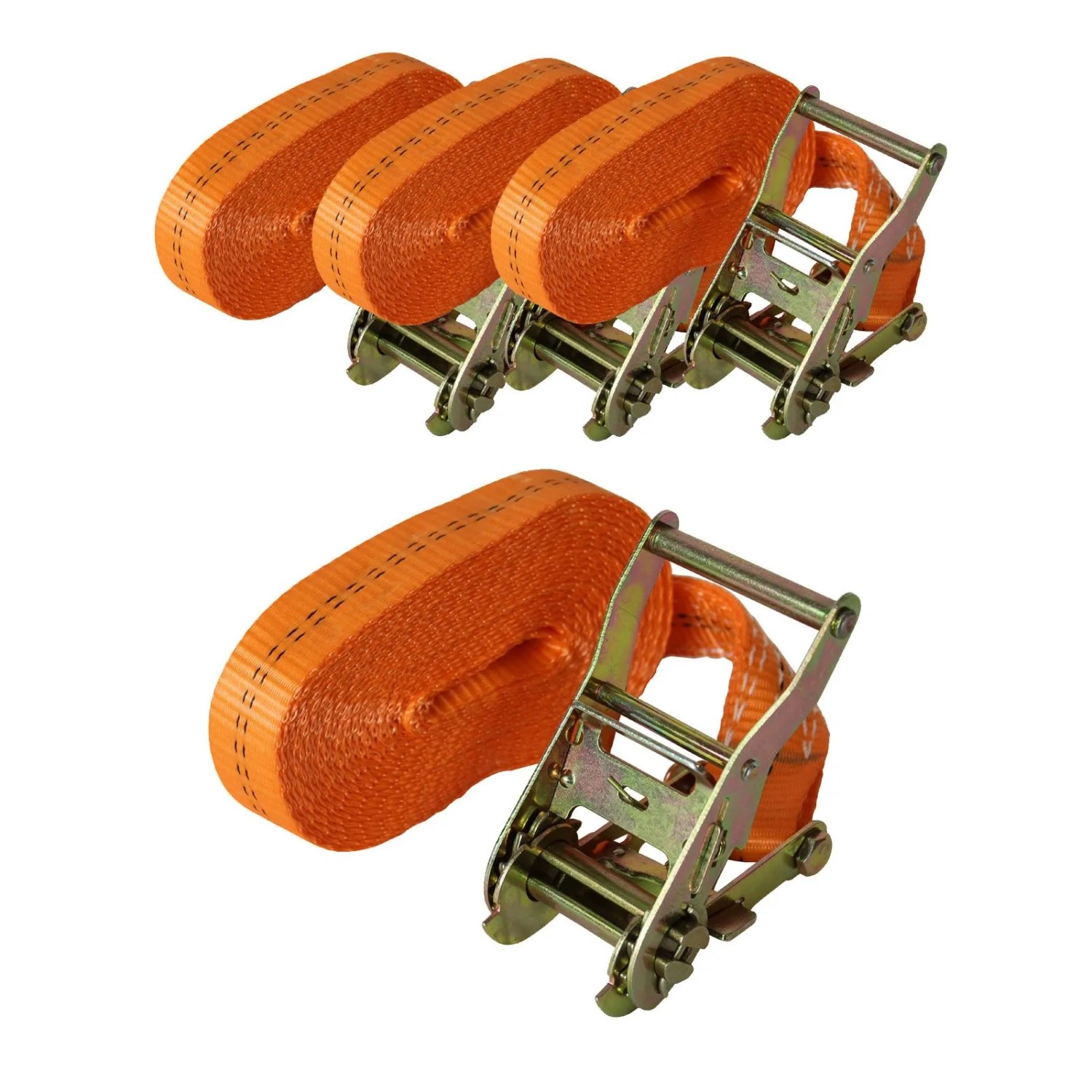 TRUTZHOLM 4x Profi Ratschen Spanngurt 1 Teilig 6m 2t  2000kg TÜV GS Orange