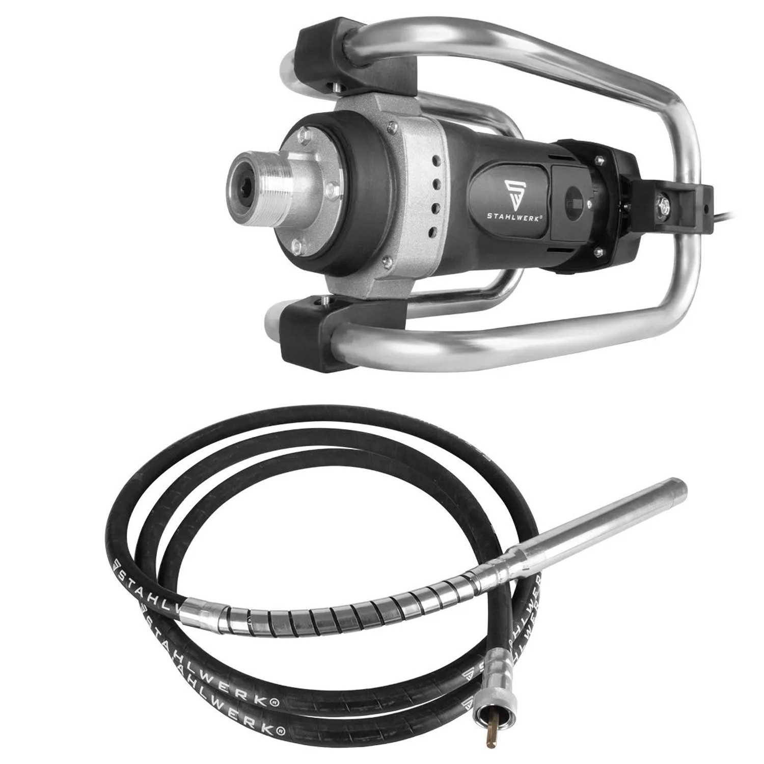 STAHLWERK Betonverdichter 1600 Watt Rüttelflasche Durchmesser 45 mm Set 600 cm