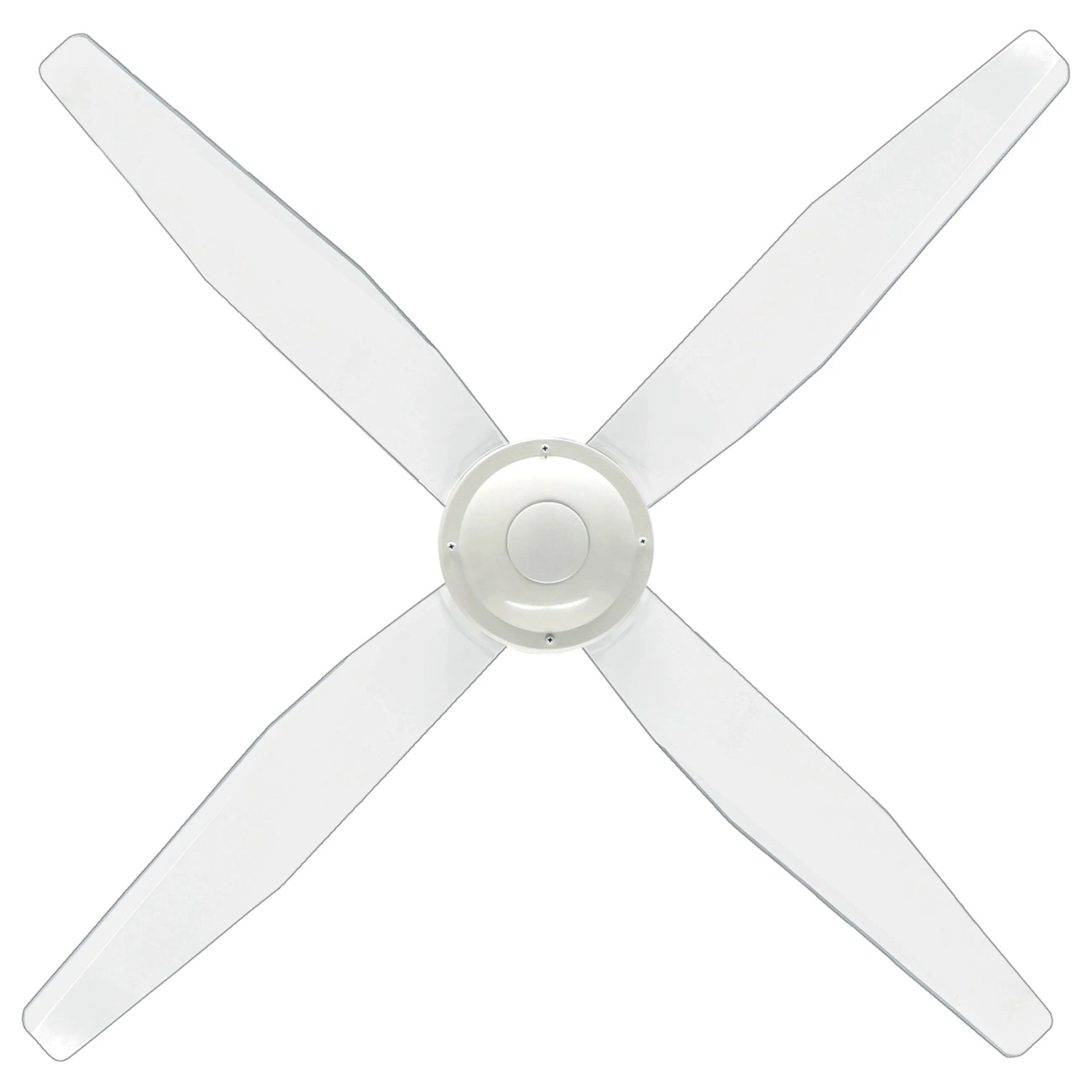 CASAFAN Deckenventilator Libelle, 132 cm, weiße Ausführung mit transparenten Acrylglasflügeln.