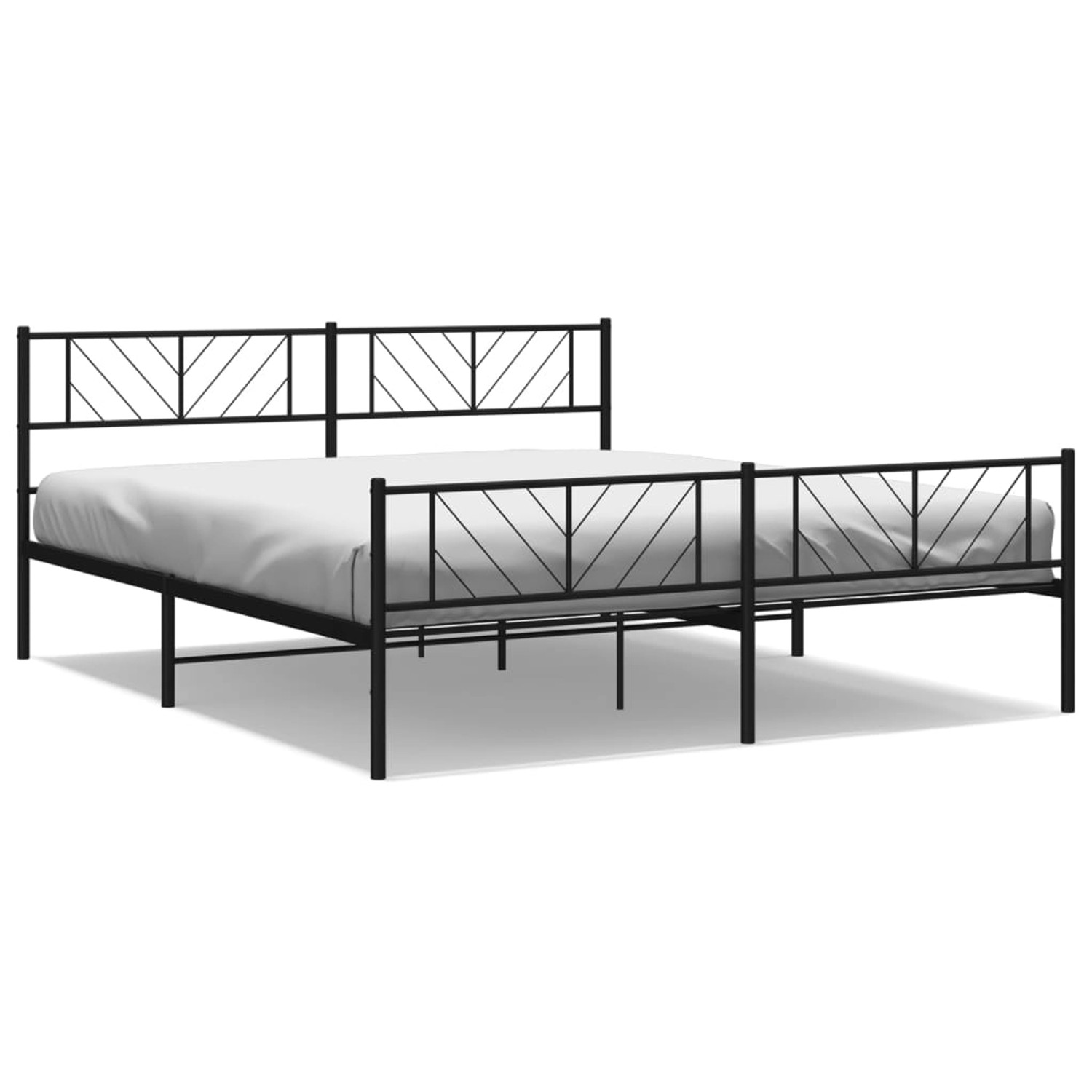 vidaXL Bettgestell mit Kopf- und Fußteil Metall Schwarz 193x203 cm Modell 9 günstig online kaufen