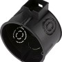 Schwarze ISO-Schalterdose, Ø 60 mm x 40 mm, für Unterputzmontage.