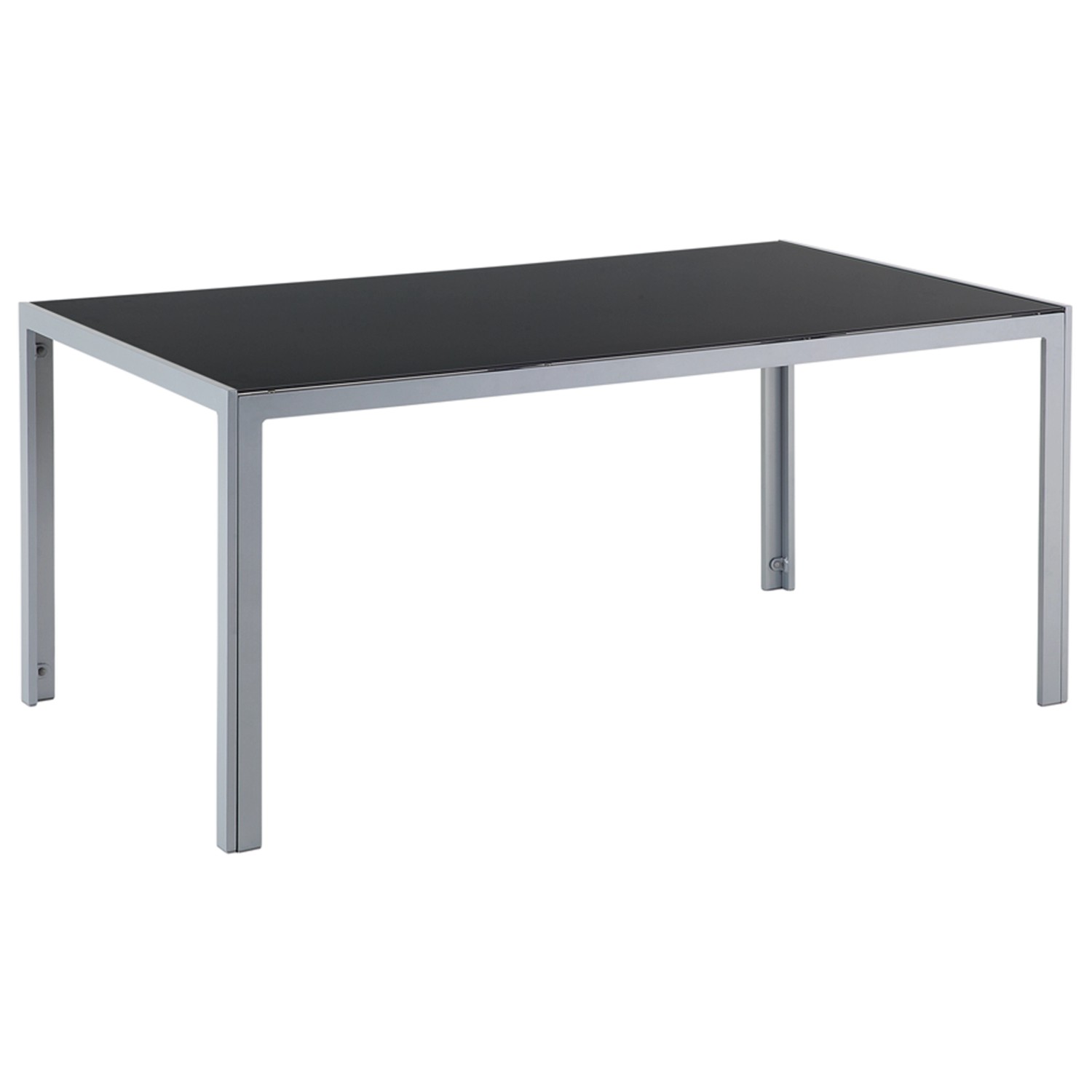 Beliani Gartentisch CATANIA Schwarz Silber 160x91x71 günstig online kaufen