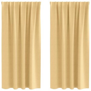vidaXL Verdunkelungs-Vorhänge mit Ringen Beige Polyester 4107424