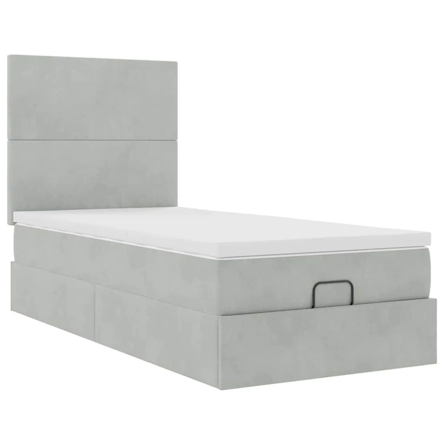 vidaXL Ottoman-Bett mit Matratzen & LEDs Hellgrau 80x200 cm Samt 3314210