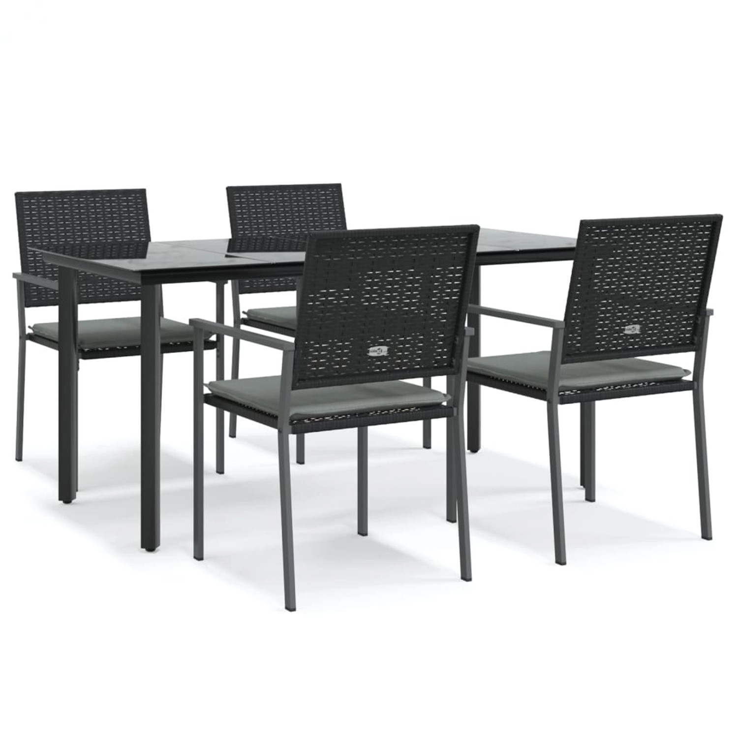 vidaXL 5-Tlg Garten-Essgruppe mit Kissen Poly Rattan und Stahl 3187025 günstig online kaufen
