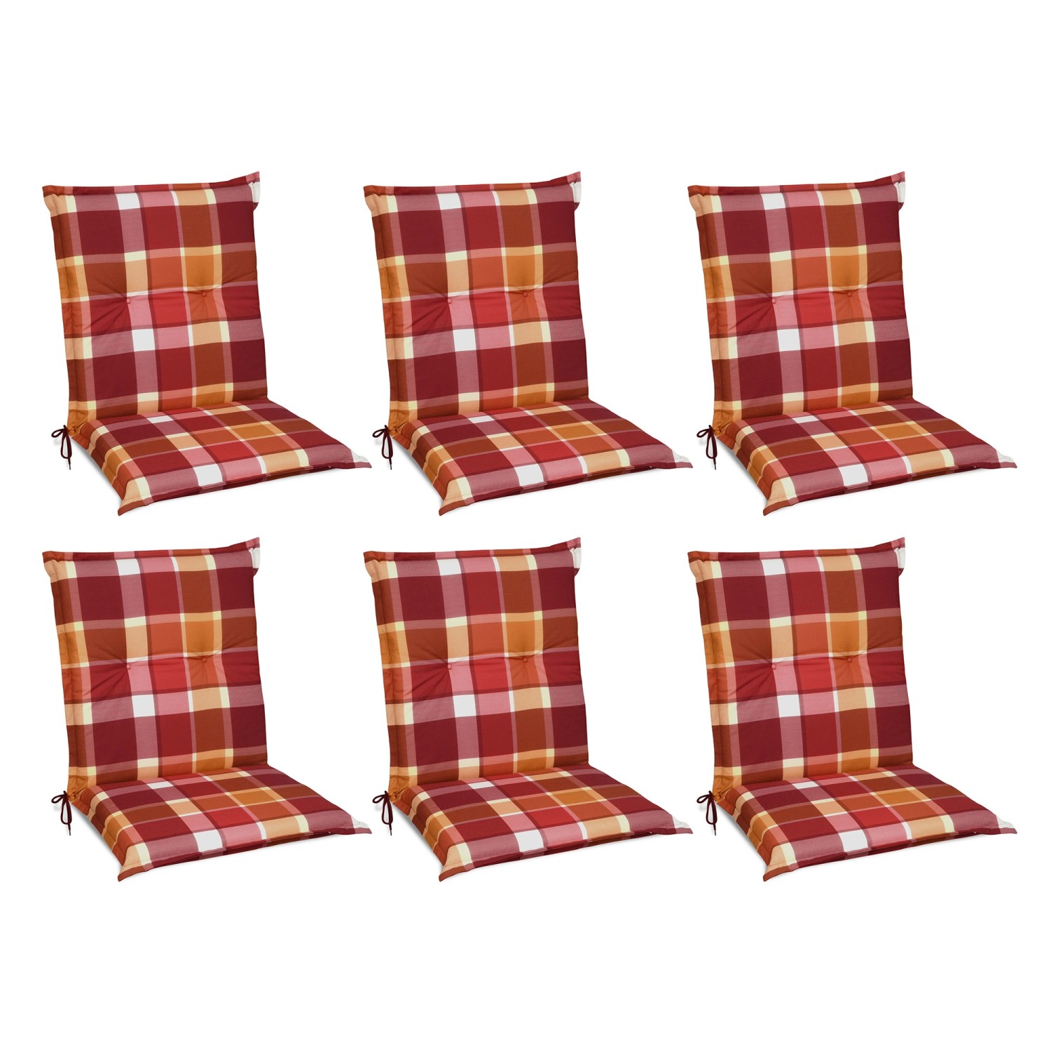 Beautissu Sunny RO Niederlehner 100x50x6cm Rot Kariert 6tlg