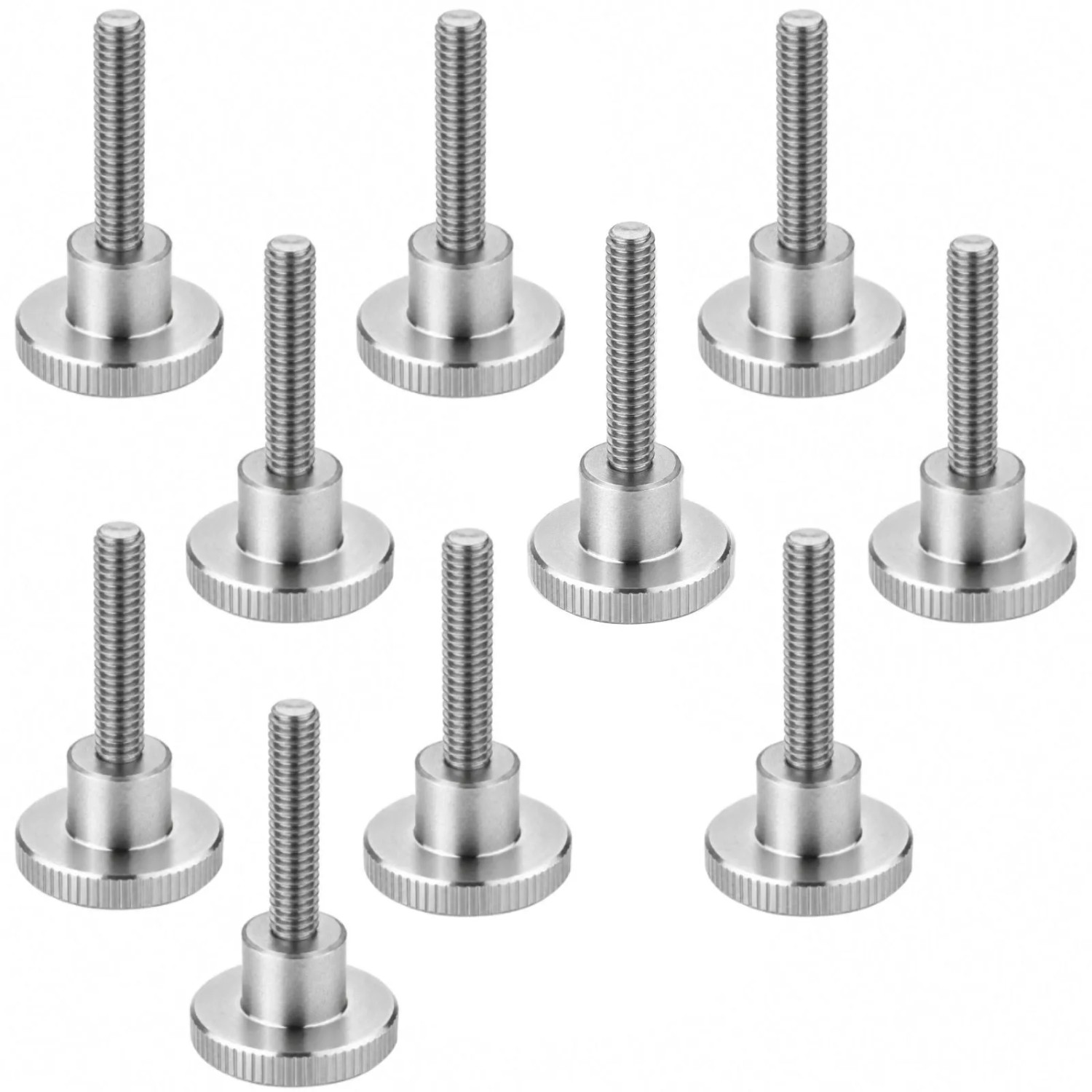 SOTECH 10x Rändelschrauben M10 x 30 mm Hohe Ausführung mit Schaft Kopf Durchmesser 36 x 8 mm DIN 464 Edelstahl V2A SS304