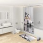 SANILO WC-Sitz Vanesa Holz mit Schmetterling und Steine Motiv im Badezimmer.