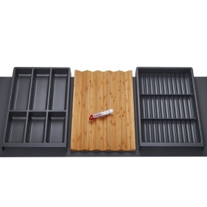 SOTECH ORGA-BOX Vario SET 4 Anthrazit für 120er Schublade Besteckeinsatz Gewürzeinsatz Gewürzeinsatz Antirutschmatte Orga-Weave
