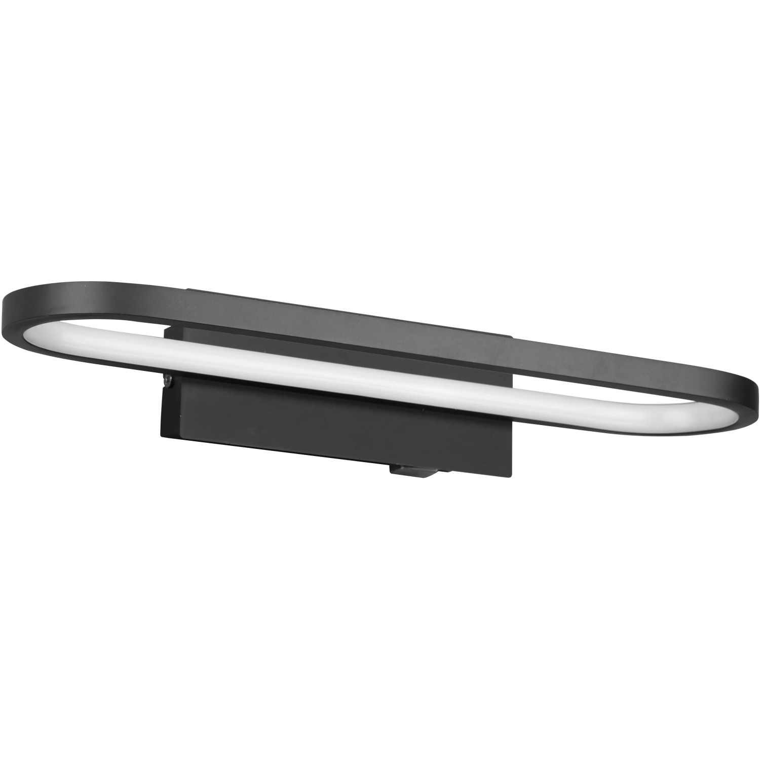 Moderne, ovale LED-Wandleuchte Gianni in Schwarz Matt für Bad und Wohnraum.