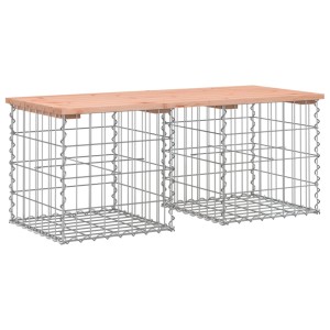 VidaXL Gartenbank aus Gabionen mit Douglasie-Holz Sitzfläche, 103x44x42 cm.