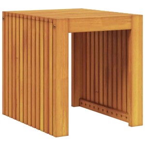 Rechteckiger vidaXL Beistelltisch aus braunem Massivholz Teak in Lattenoptik. Ideal für Garten und Terrasse.