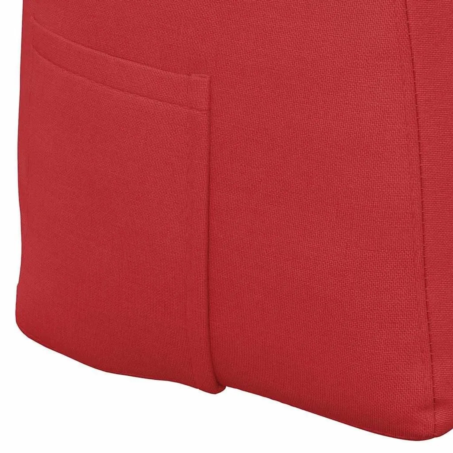 Rotes vidaXL Rückenkissen aus Stoff. Detail der feinen Textur und genähten Ziernaht. Ergonomisch.