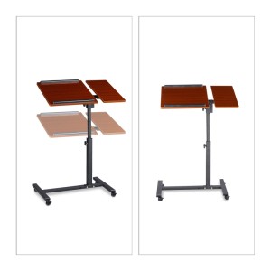 Relaxdays Laptoptisch MDF Rot Höhenverstellbar mit Mauspad 60 cm x 40 cm