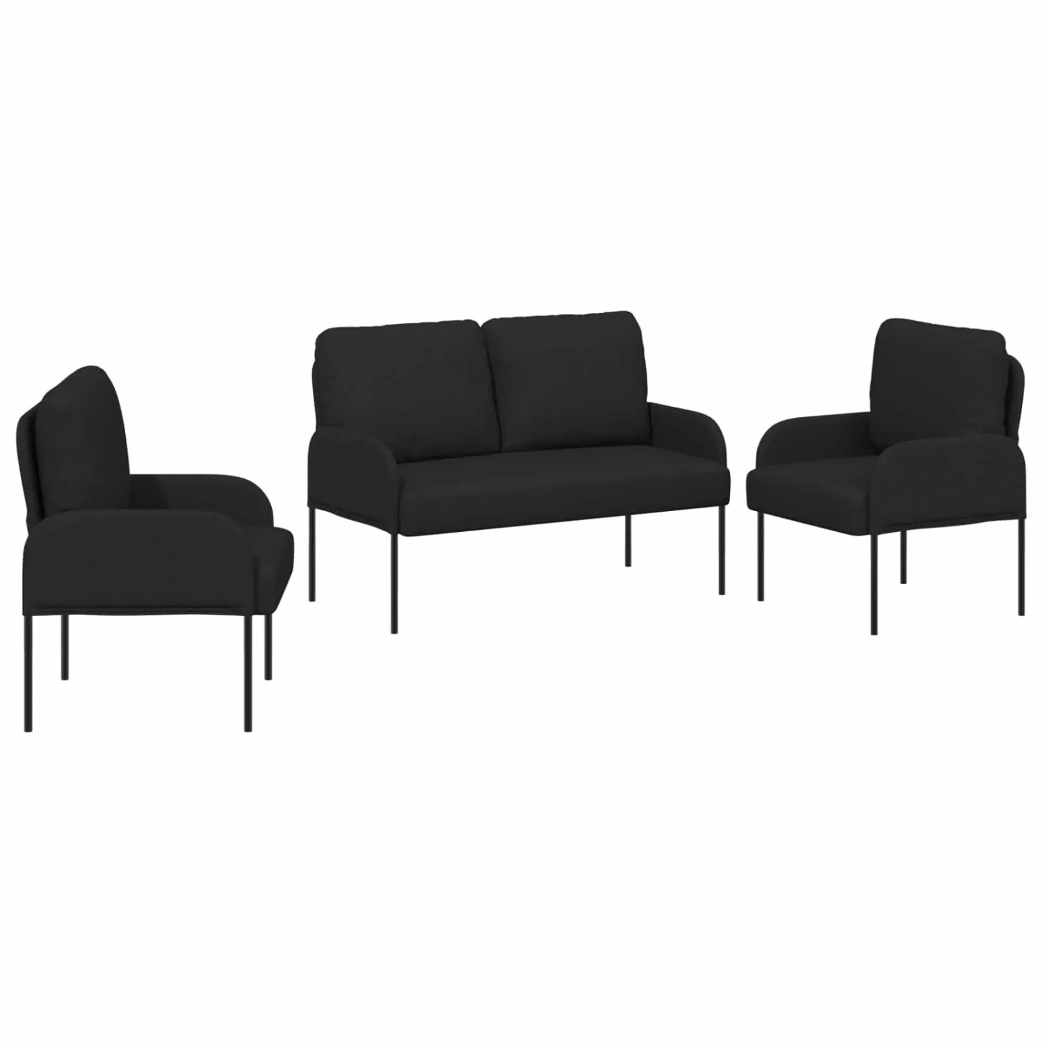 vidaXL Sofagarnituren 3 Stk Schwarz 115 x 56 x 80 cm Sperrholz 3406210