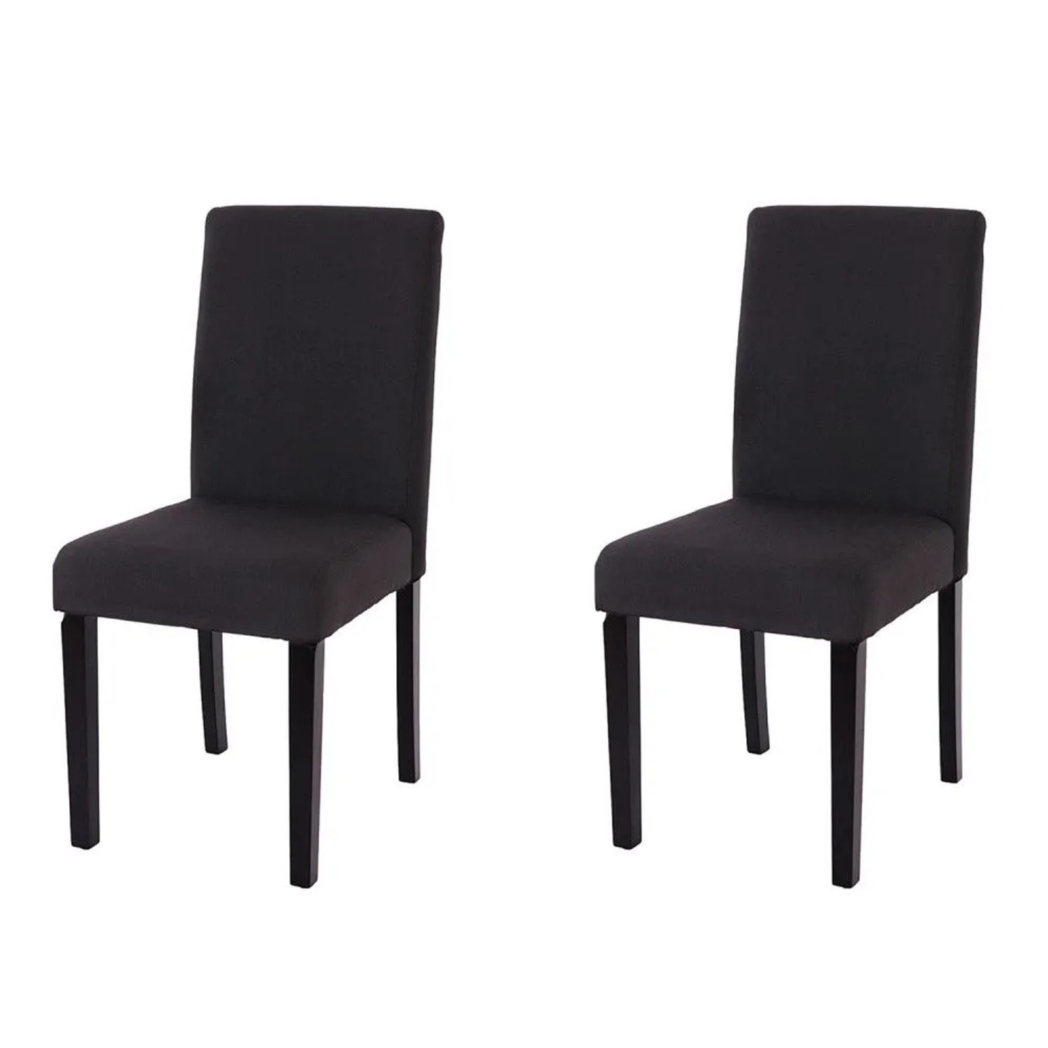 MCW Esszimmerstuhl Littau 2er-Set Textil Schwarz Dunkle Beine
