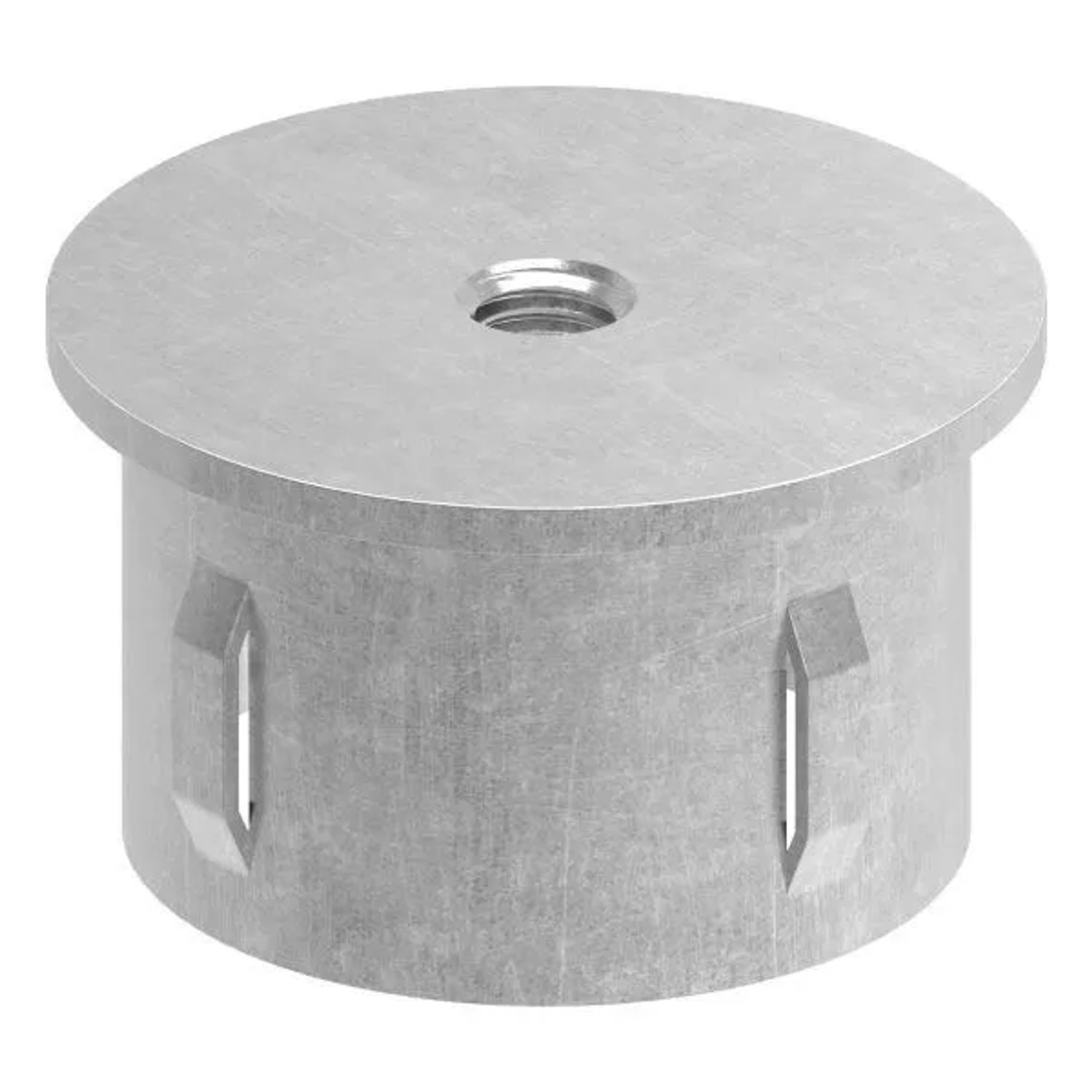 FeNau Stahlstopfen Flach Mit M8 Für Rundrohr Ø 48,3x2,5-2,9 mm Stahl S235JR Roh
