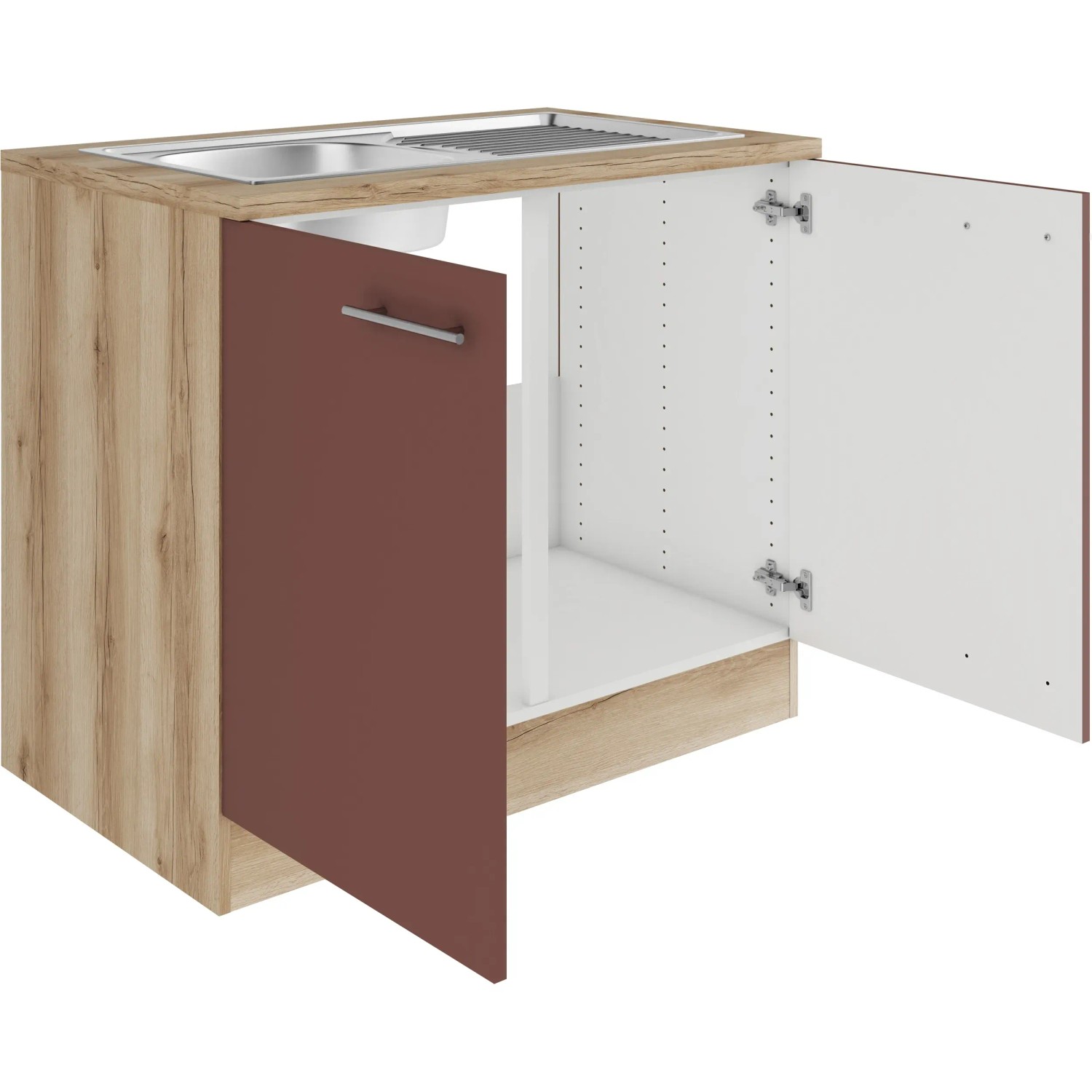 OPTIFIT Spülenschrank Bari407 100 cm Rostrot kaufen bei OBI
