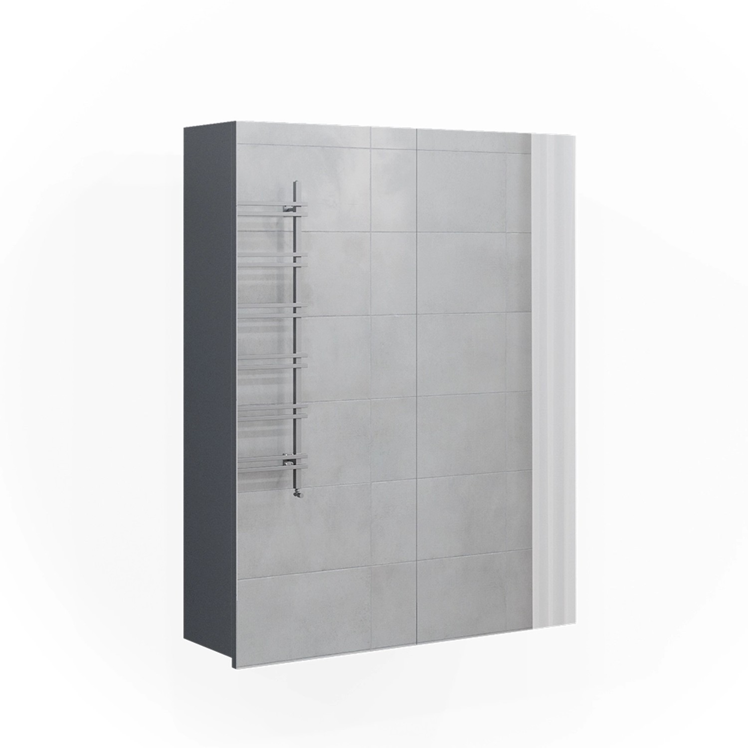 Vicco Badspiegelschrank Freddy Anthrazit Hochglanz 60 x 77 cm günstig online kaufen