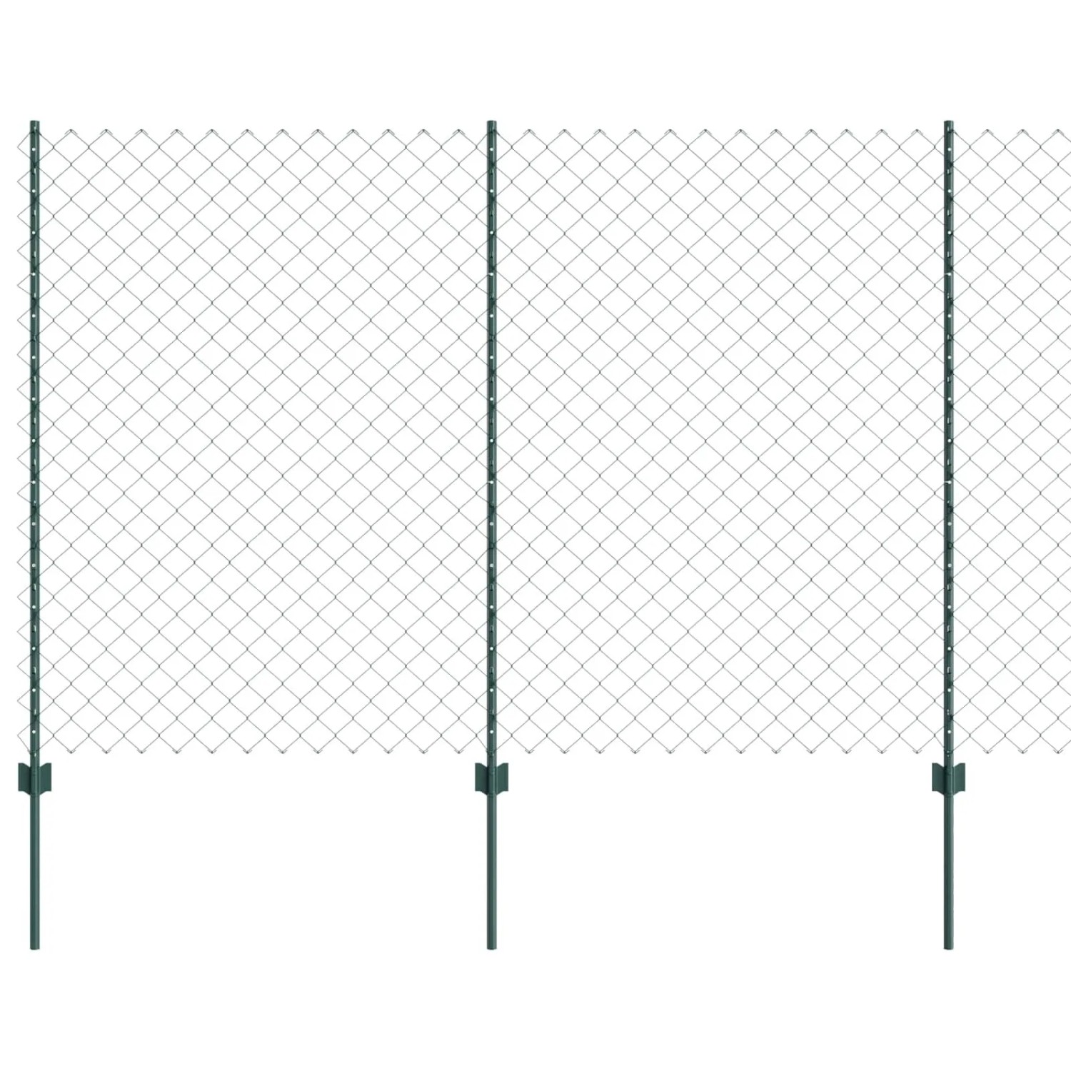 vidaXL Zaun mit Pfosten Grün 1,5 x 10 m Stahl und PVC 3336243 günstig online kaufen