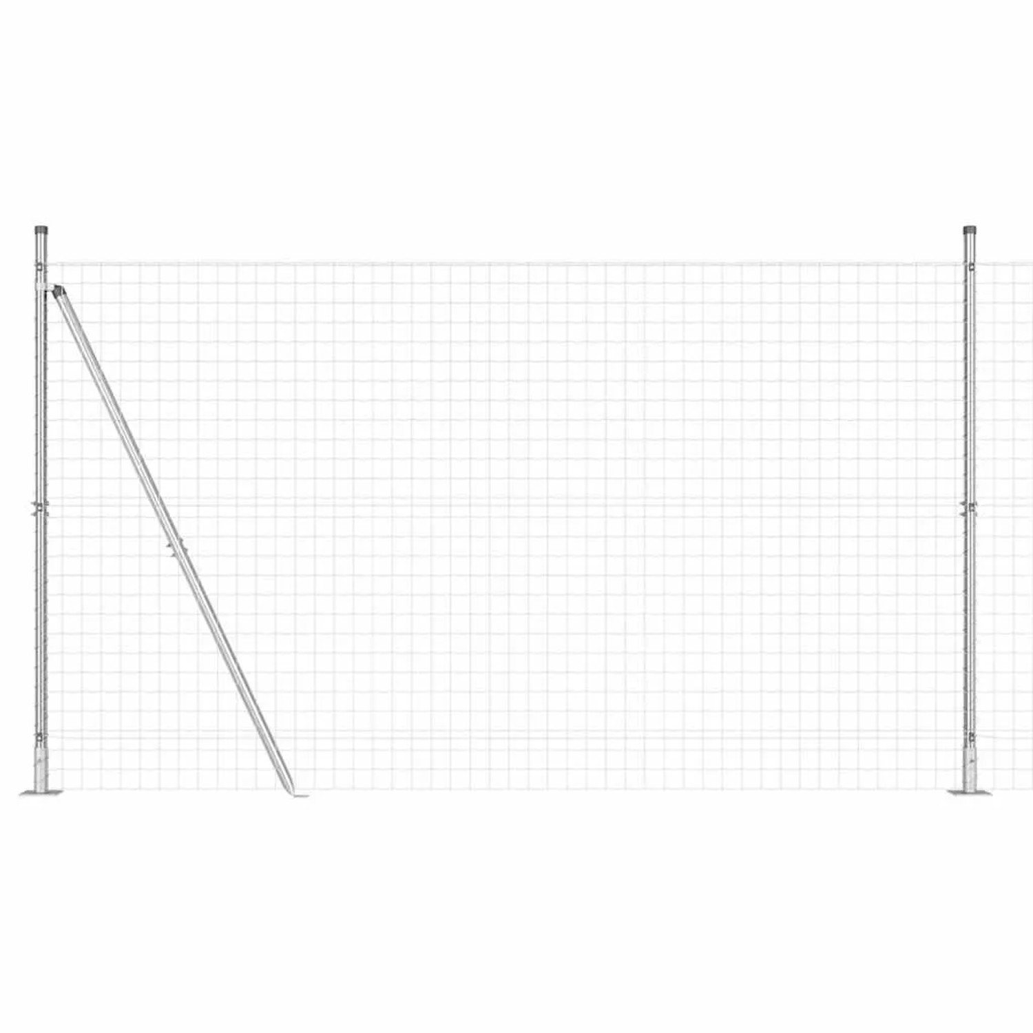 vidaXL Zaun mit Pfosten Silber 1,4 x 10 m Stahl 3350986 günstig online kaufen