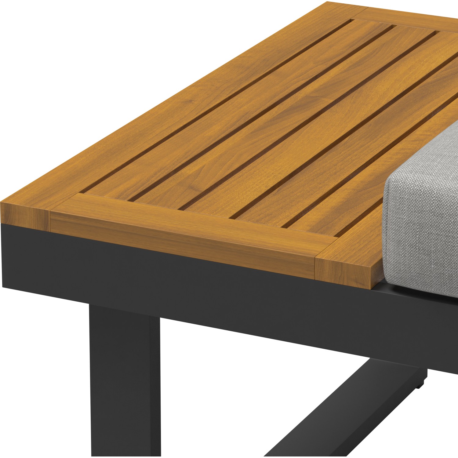 LoungeSet Lipson 3teilig aus Akazienholz und Aluminium Grau kaufen