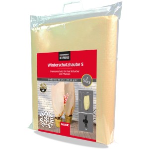 2er-Pack Noor Winterschutzhauben S, 80x60cm, beige, mit Zugseil zum Schutz von Pflanzen im Winter.