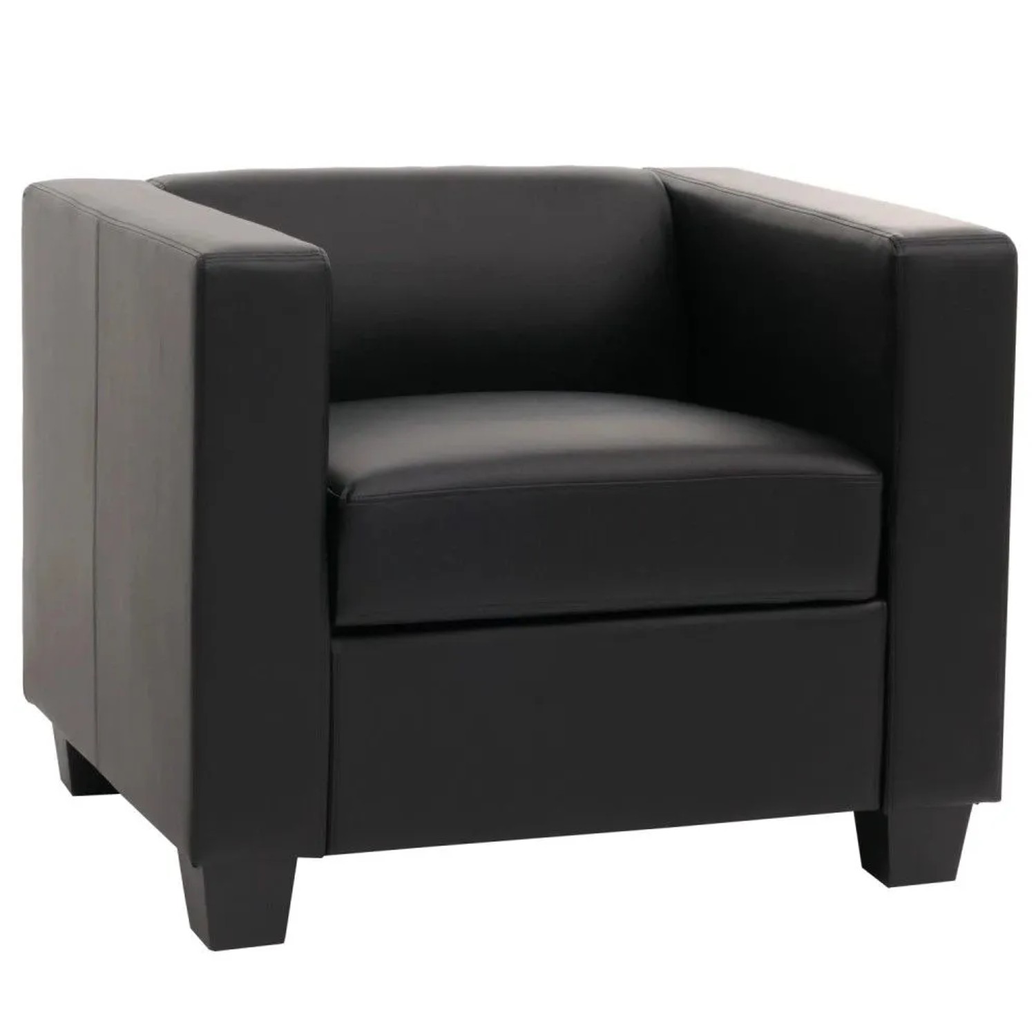 MCW Sessel Loungesessel Lille Leder Schwarz