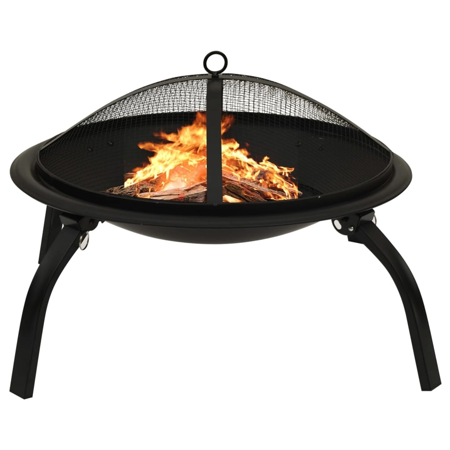 2-in-1 Feuerstelle Und Grill Mit Schürhaken 56x56x49 Cm Stahl günstig online kaufen