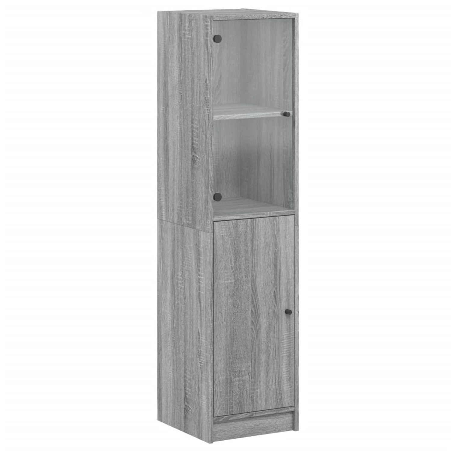 vidaXL Highboard mit Glastür Grau Sonoma 35x37x142 cm 836446 günstig online kaufen
