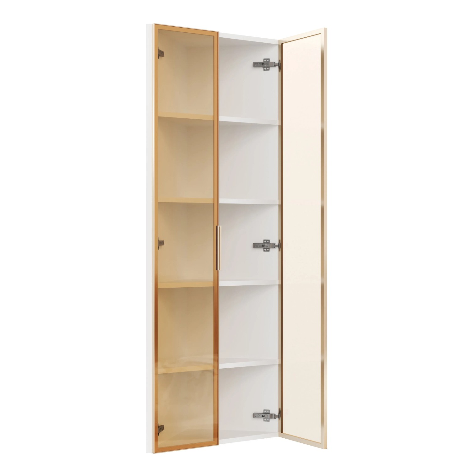 okwish Vitrine mit LED Beleuchtung Sammlung Wohnzimmer 62x35x160cm Weiß