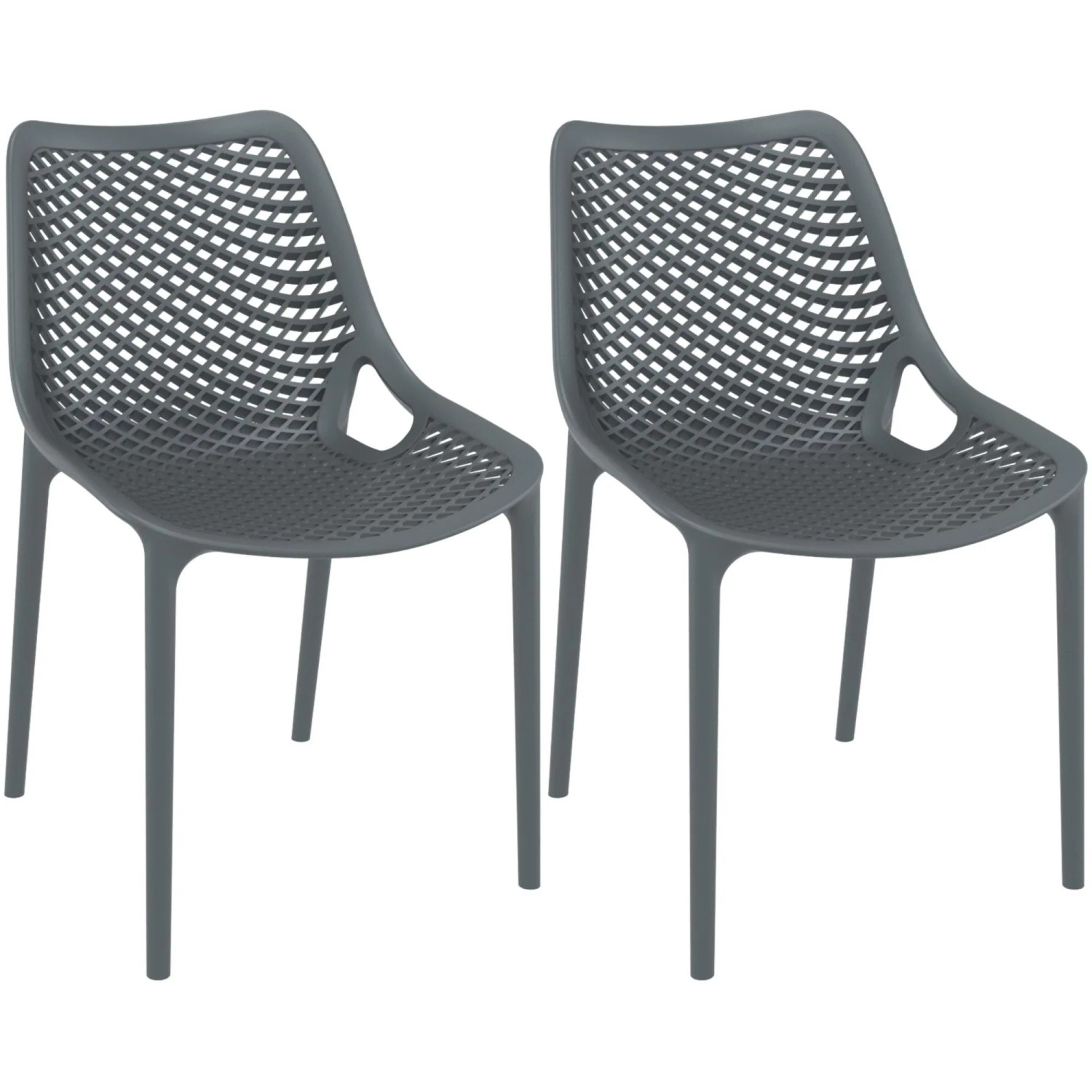 CLP 2er Set Stühle Air Dunkelgrau