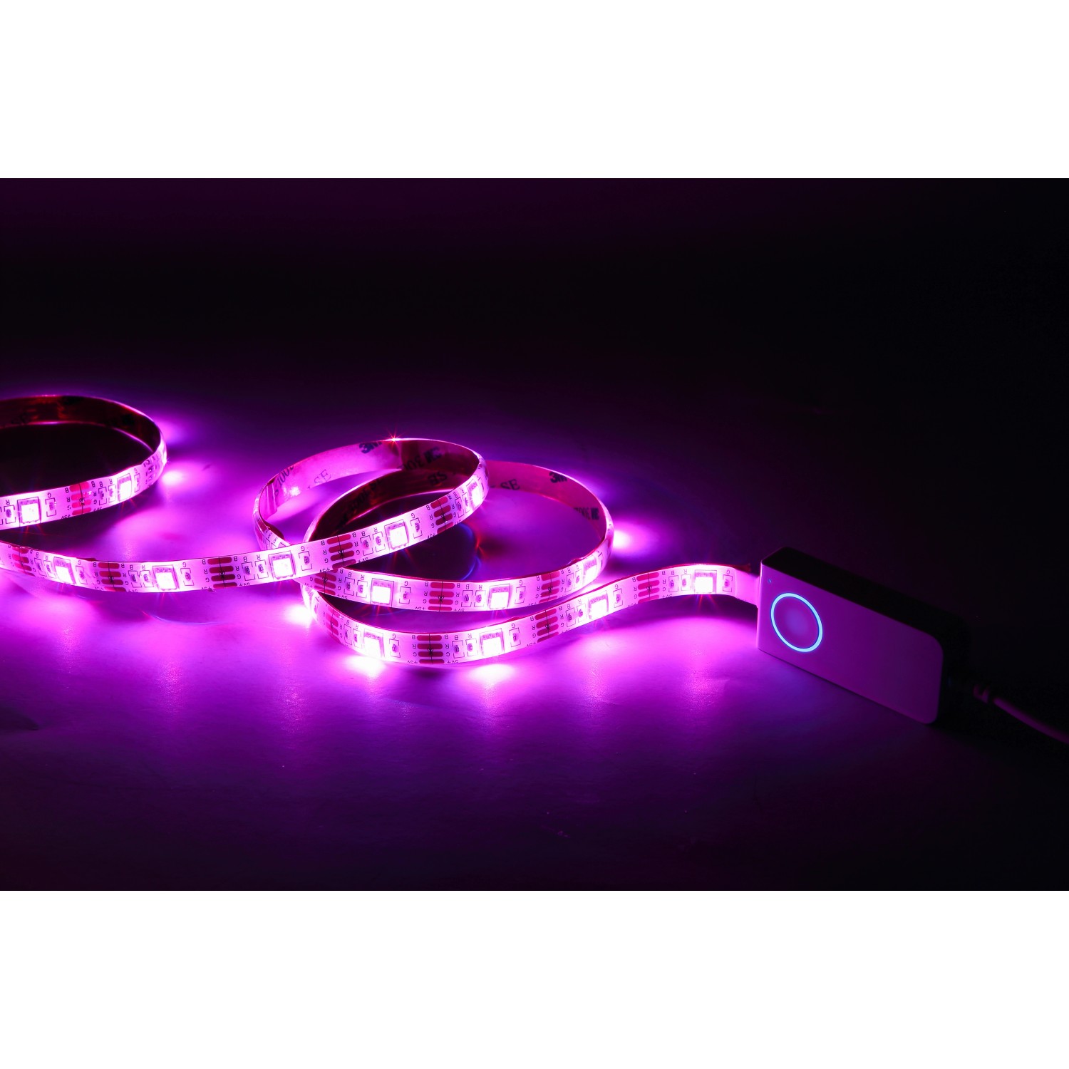 Flexibler, dimmbarer MegaLight Smart LED Streifen mit USB und Bluetooth in RGB, 200 cm lang.