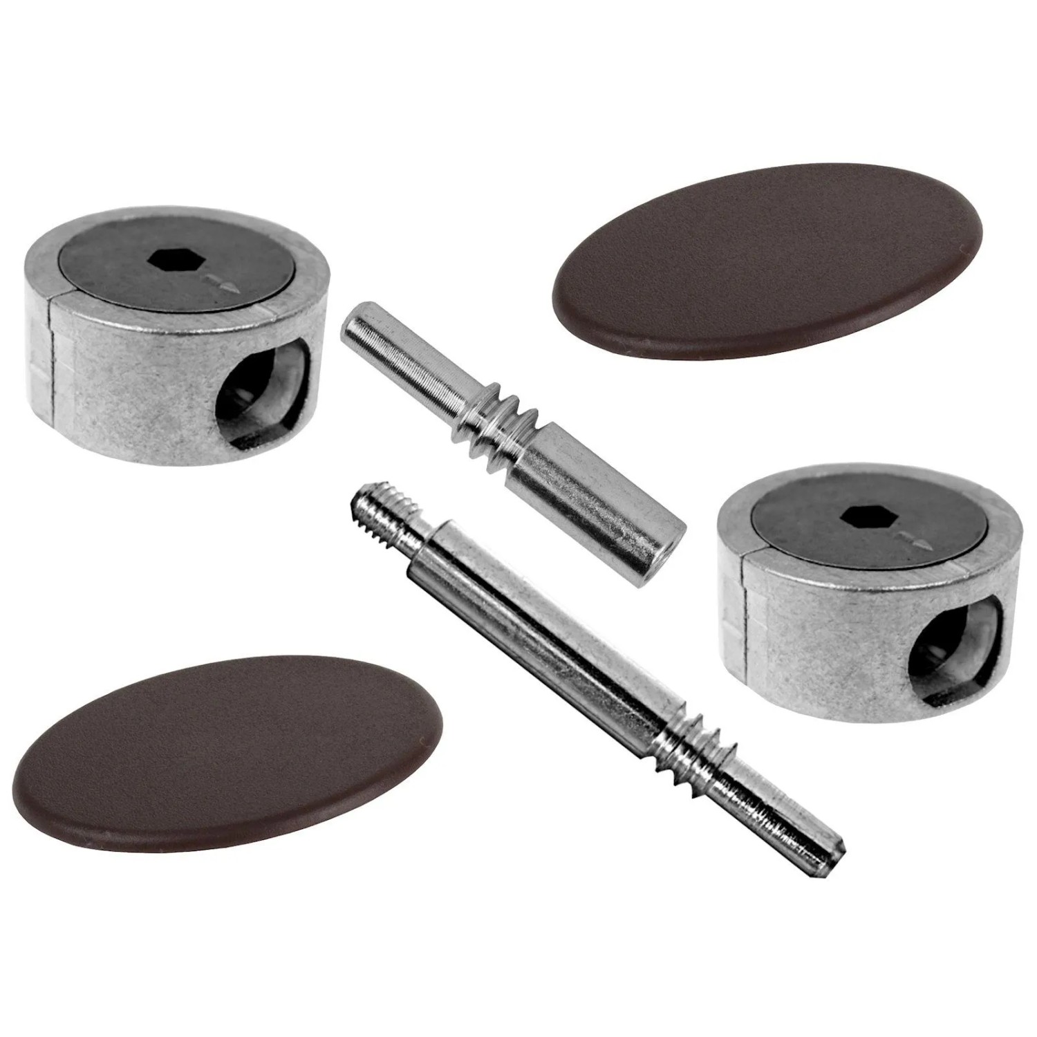 SOTECH Plattenverbinder FUERTE 134 mm Metall mit Braunen Kunststoffabdeckungen