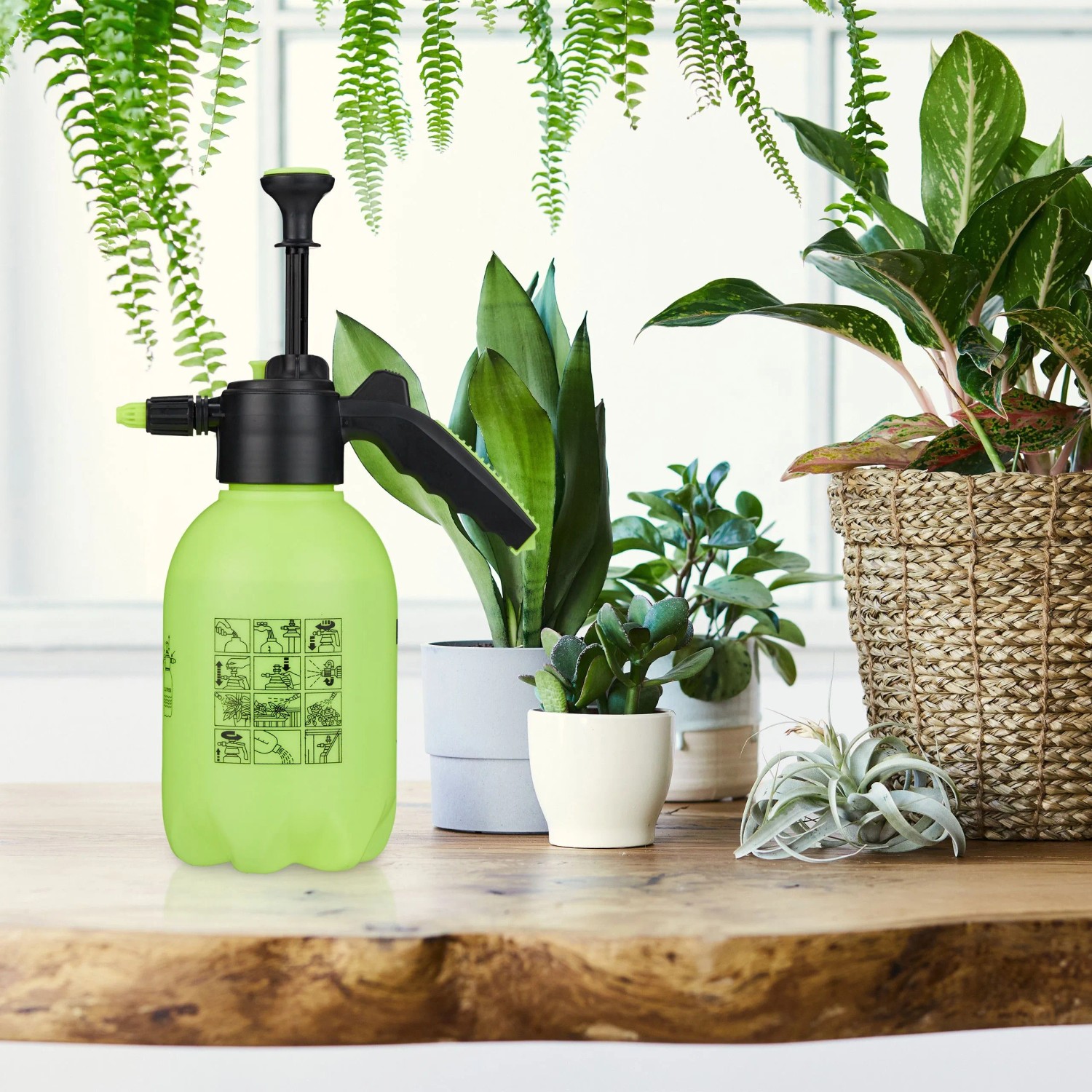 Relaxdays Drucksprüher Kunststoff Grün Verstellbare Düse 2 Liter 370 g_2