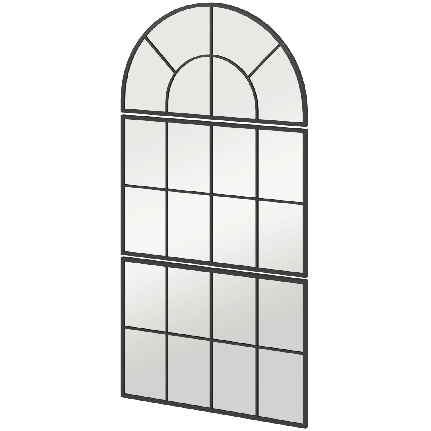HOMCOM Wandspiegel mit Metallrahmen Glas Metall Schwarz 76L x 2B x 53H cm