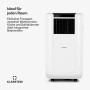 Weiße Klarstein Max Breeze Smart Klimaanlage mit Rollen. Mobiles Klimagerät für Räume bis 95m².