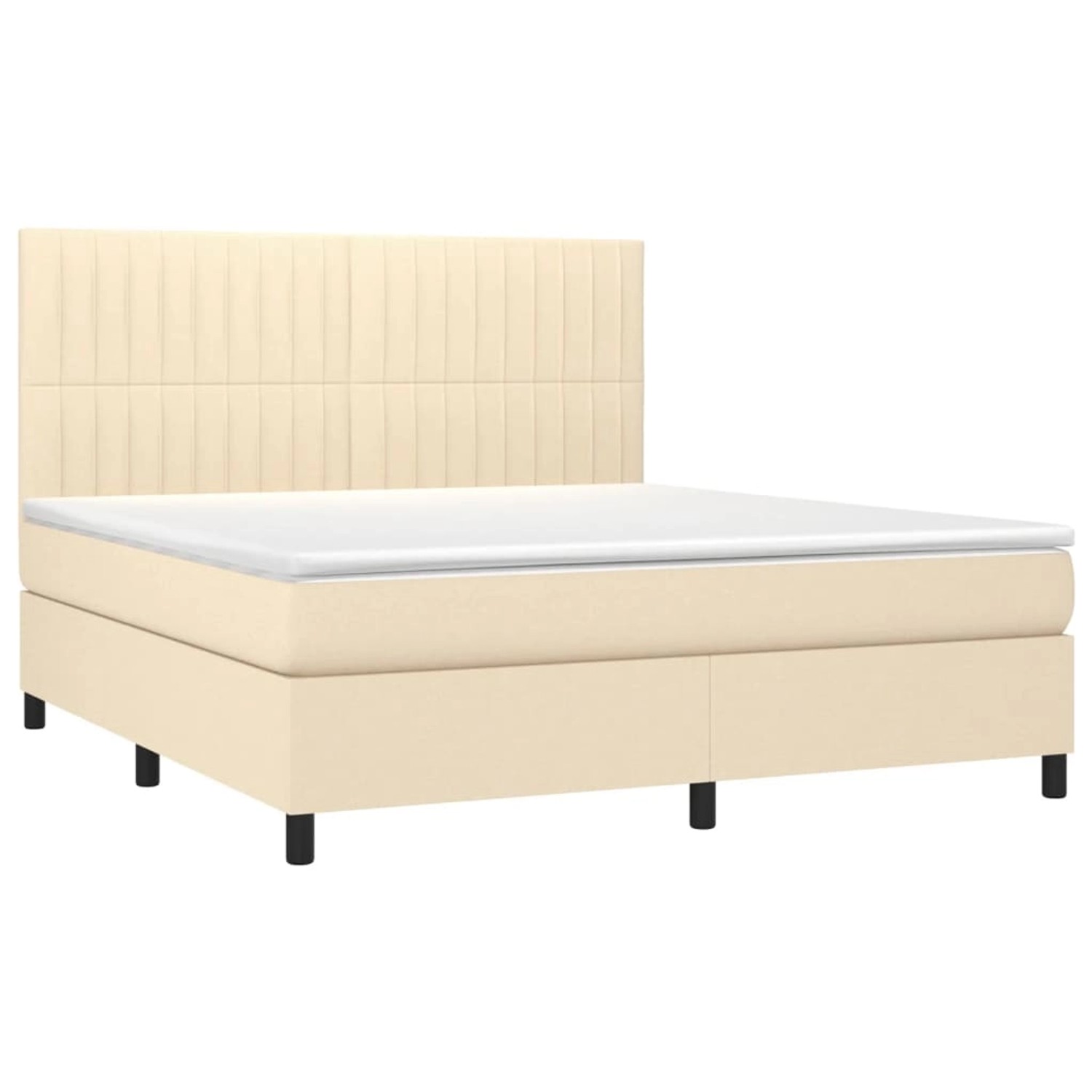 vidaXL Boxspringbett mit Matratze & LED Creme 160x200 cm Stoff 3135050 günstig online kaufen