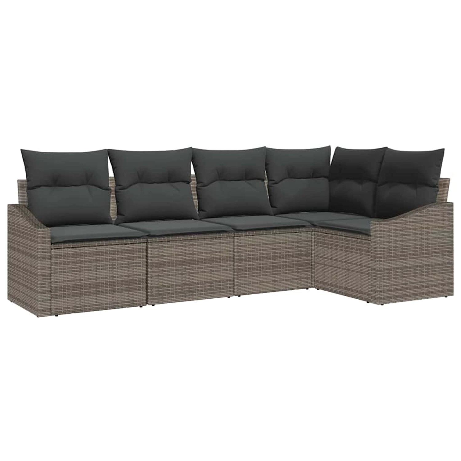 vidaXL Garten-Sofa-Set 5-Tlg Grau Poly Rattan 3346719 günstig online kaufen