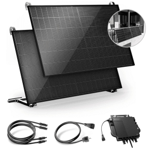 Solakon Balkonkraftwerk 1000W Solaranlage mit Balkonhalterung Steckerfertig Komplettset Photovoltaik 800W Kabellänge 5m