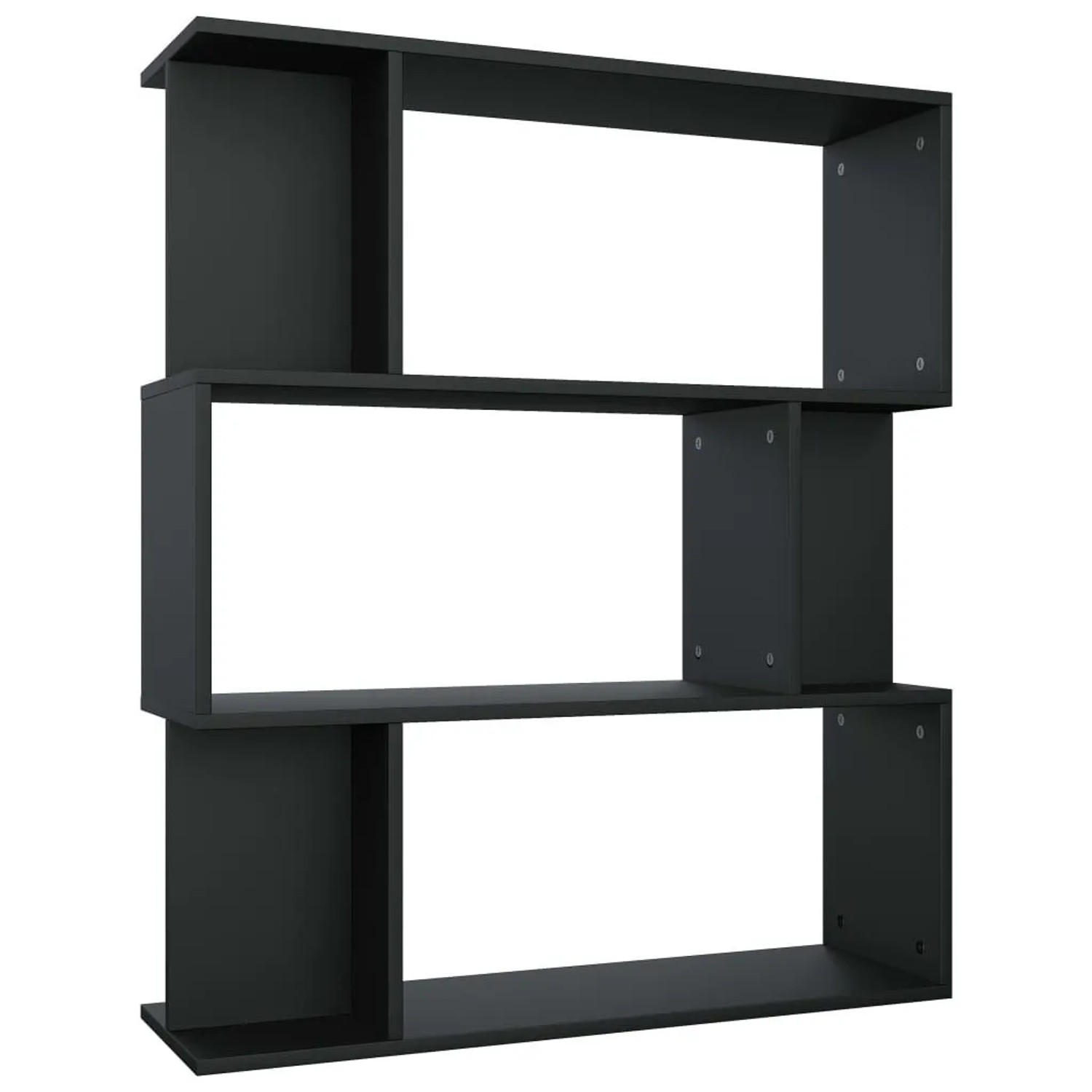 vidaXL Bücherregal/Raumteiler Schwarz 80x24x96 cm Holzwerkstoff 800082 günstig online kaufen