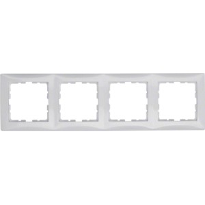 Berker Abdeckrahmen S1, 4-fach, polarweiß, für Schalter und Steckdosen.