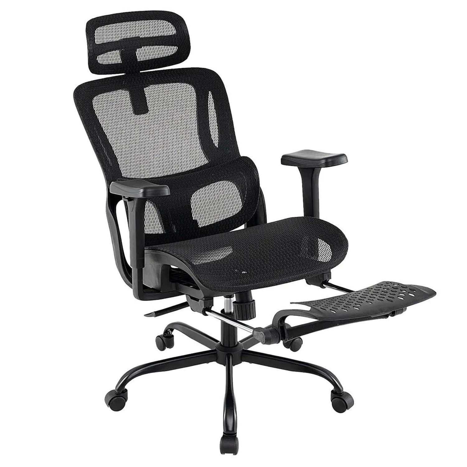 Costway Ergonomischer Bürostuhl Verstellbarer Lendenstütze Schwarz günstig online kaufen