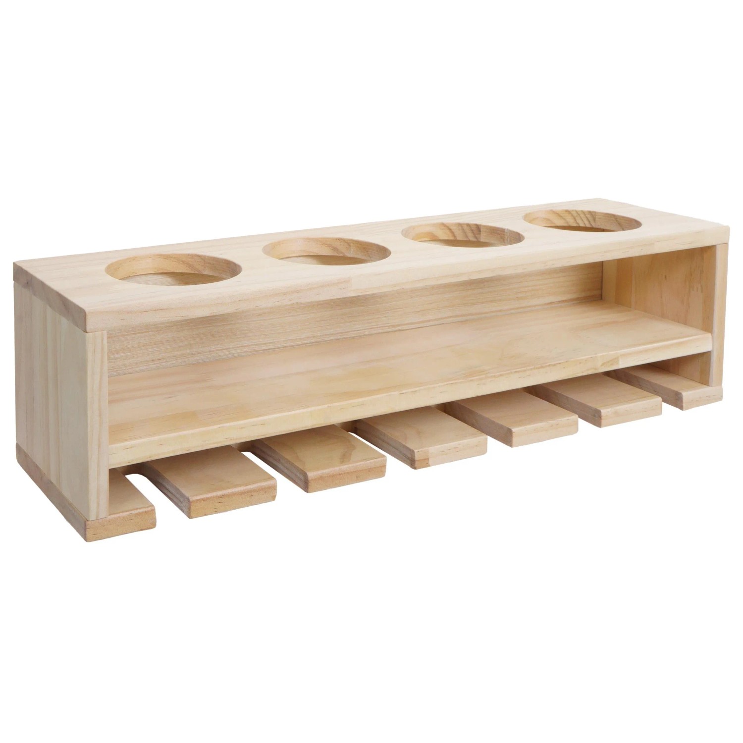 Mcw Weinregal P21 Für 4 Flaschen/6 Gläser Holz 12x48x12cm Natur