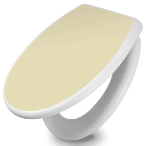 Banjado WC-Sitz mit Absenkautomatik, Motiv Beige, aus Duroplast, einfache Montage.
