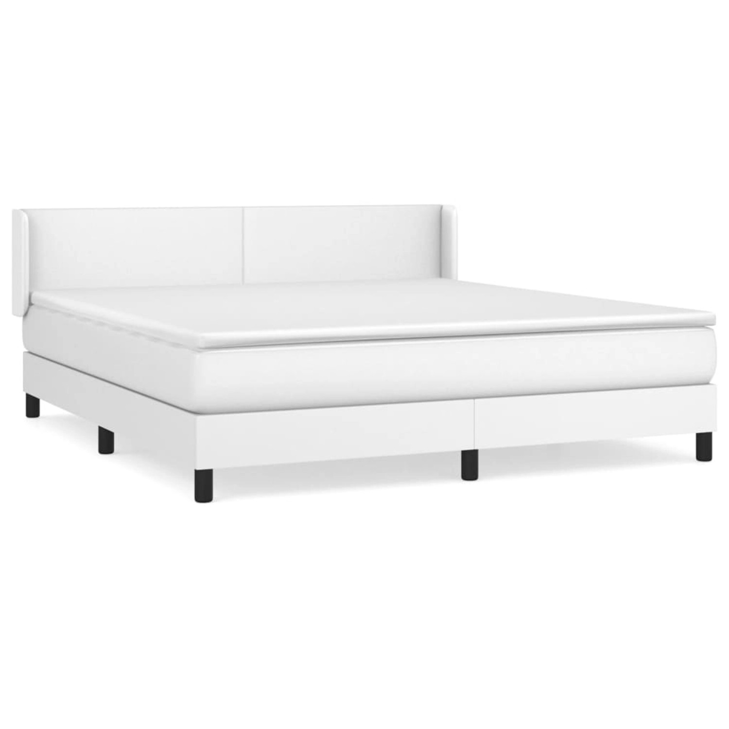 vidaXL Boxspringbett mit Matratze Weiß 180x200 cm Kunstleder 3130674 günstig online kaufen