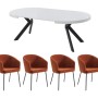 Vente-unique Essgruppe Komoni Schwarz Weiß 220 cm 120 cm