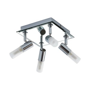 Lindby Deckenlampe Zela 9624386 Spritzwassergeschützt Modern in Chrom aus Metall 4-flammig G9 Badezimmerleuchte