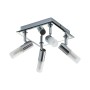 Moderne, 4-flammige Lindby Deckenlampe Zela in Chrom für Bad, spritzwassergeschützt.